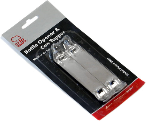 Chef Craft Select Durable Plated Iron Bottle Opener, 4.5 inches in length 2 piece set, Gray...