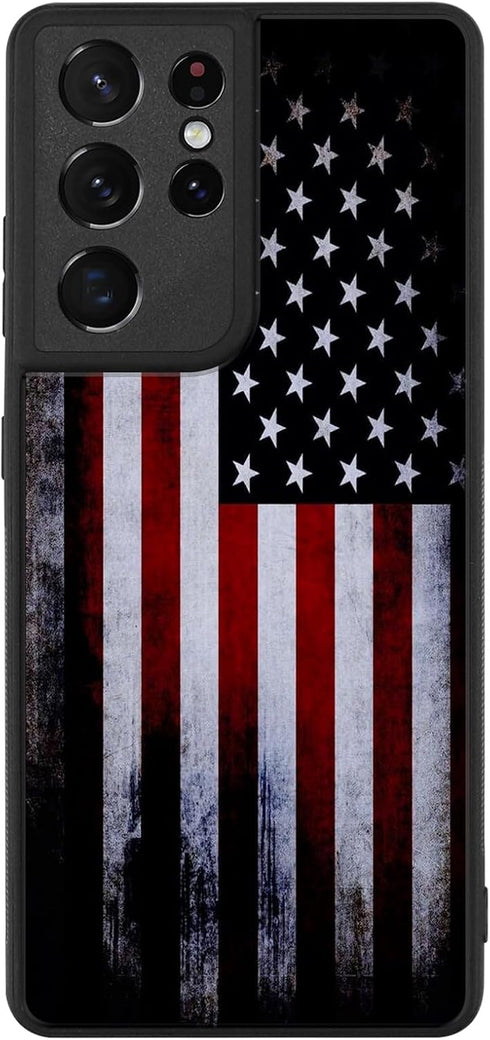 Tnarru Compatible with Samsung Galaxy S21 Ultra Case American Flag Pattern Military-Grade Drop Protection Non-Slip Sides Anti-Scratch Shockproof S...