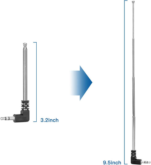 ENUODA 3.5mm FM Radio Antenna 4 Sections Telescoping Antenna 8.2cm/24.5cm,for Mobile Cell Phone,Teenage Engineering OP-1 and Other Electronics Pro...