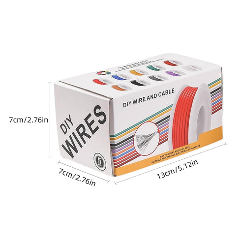 20 Gauge Wire Stranded Electrical Wire 20 AWG Electric Hook Up Wire Kit Flexible Silicone Tinned Copper Wires, OD:1.8mm, 5 Colors 19.6ft Each, wit...