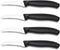 BEWOS Paring Knife, Curved Blade Paring Knife Set of 4, Ergonomic Handle, Ultra Sharp Kitchen Knife, Classic Black PP Plastic Handle, Fruit Knife ...