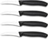 BEWOS Paring Knife, Curved Blade Paring Knife Set of 4, Ergonomic Handle, Ultra Sharp Kitchen Knife, Classic Black PP Plastic Handle, Fruit Knife ...