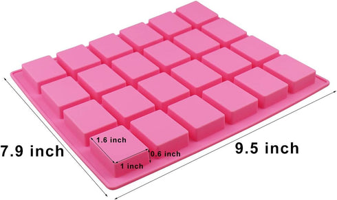 24-Cavity Rectangle Caramel Candy Silicone Molds,Chocolate Truffles Mold,Whiskey Ice Cube Tray,Grid Fondant Mould,Hard Candy Mold Pralines Gummy J...