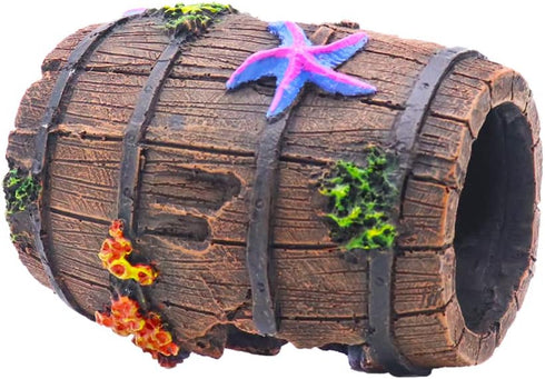 Small Broken Barrel Aquarium Decorations Betta Cave Hideaway Tunnel Log for Fish Tank (1 Piece)...