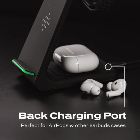 STATIK 10W Wireless Charging Station for Apple Devices, iPhone, AirPods and Apple Watch Charger Stand, 3 in 1 Charging Station Apple, Sleek Wirele...