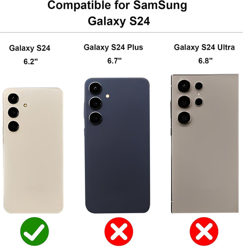 KIHUWEY for Samsung Galaxy S24 Case Wallet with Credit Card Holder, Flip Premium Leather Magnetic Clasp Kickstand Heavy Duty Protective Cover for ...