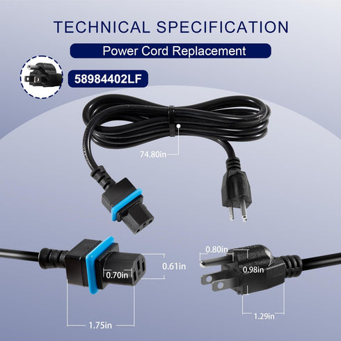 58984402LF Power Cord Replacement for Maytronics Dolphin Pool Cleaners Power Supply Devices - 10 Amps 125 Volts...