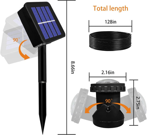 Solar Spot Lights Outdoor, LED Waterproof Pond Light Solar Spotlight Underwater Light Security Lighting Dark Sensing Auto On/Off Adjustable Lighti...