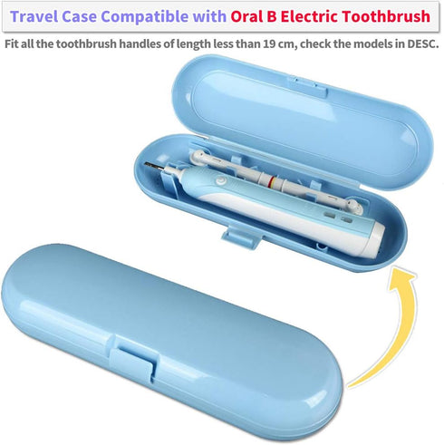 Electric Toothbrush Travel Case for Oral-B Toothbrushes - 4 Pcs Toothbrush Head Covers Compatible with Oral B Electric Toothbrush Heads (Blue)...