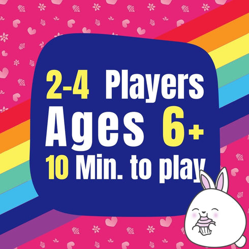 Rainbow Bunny Bop Card Game | Quick & Colorful Travel and Family Games for Kids and Adults | 2-4 Players...