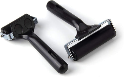 2Pcs Rubber Roller Brayer Rollers Hard Rubber 4 and 2.2 Inch for Printmaking (Black) by HRLORKC…...