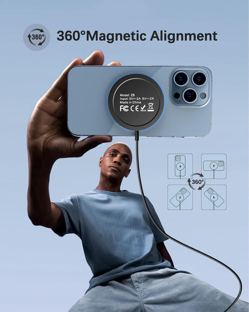 Magnetic Wireless Apple MagSafe Charger for iPhone 15/14/13/12 Series, AirPods - LED Charging Pad With Dual Ports......