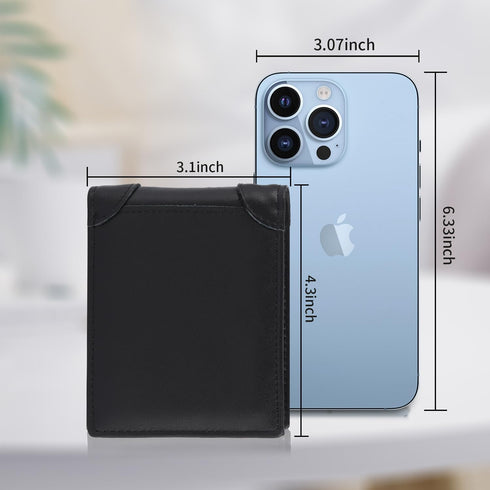Swallowmall Mens Wallet RFID Genuine Leather Slim Bifold Wallets For Men Removable ID Windows 11 Cards Holders Gift Box...