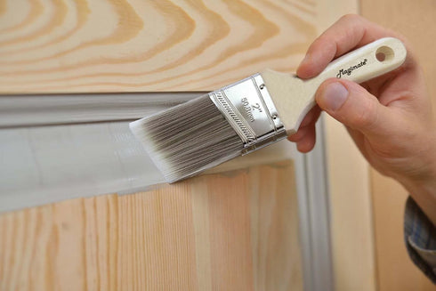 Stubby Paintbrush Shortcut Trim Angled Sash Wooden Short Handle Stain Brush 2 Inch...
