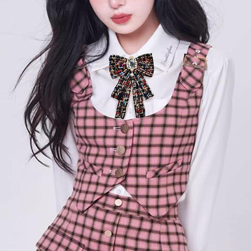 Women's Pre-Tied Bowknot Elegant Ribbon Brooch Pearl Rhinestone Neck Tie Pin for Ladies Girls Suit Shirt Pins Fashion Collar Clothing Accessories ...