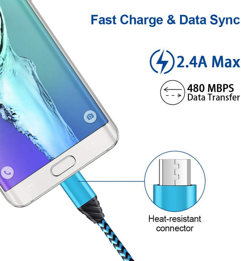 Wall Charger Adapter, Android Phone Charger Cable 2 Pack Compatible for Samsung Galaxy J8 J7 J6 J5 J4 J3 J2 J1, J7V/7 Sky Pro/Crown/Prime/Sky Pro/...