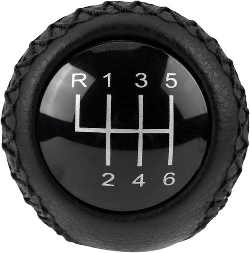 Qiilu Leather Gear Stick Shift Knob Shifter Head Cover for Mazda 3 BK BL/5 CR CW/6 II GH 05-14...