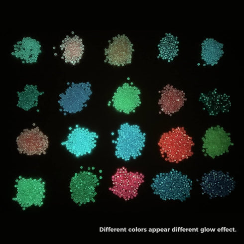 Glow in The Dark Diamond Painting Beads for Diamond Dots Accessories, 20 Colors Round Diamond Painting Drills Flatback Rhinestones for Crafts, Bea...