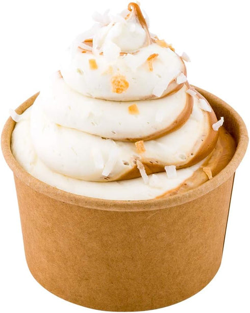 Coppetta 5-Ounce Dessert Cups, 50 Disposable Ice Cream Cups - Lids Sold Separately, Sturdy, Kraft Paper Frozen Yogurt Bowls, For Hot And Cold Food...