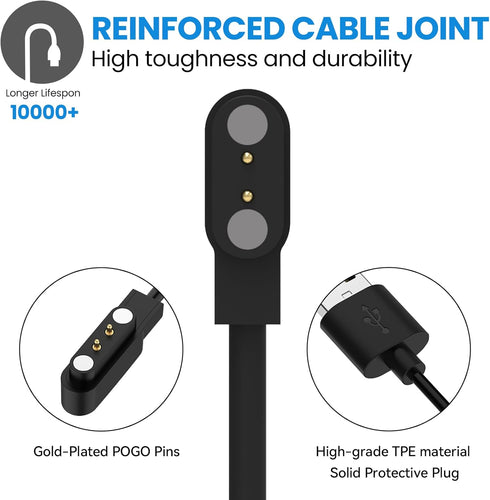 Replacement Charger Compatible with IDW13/IDW16/IDW19-TOOBUR/VrpeFit/Konitee/MILOUZ/Gydom/Fitpolo/Faweio/Amzhero/Woneligo Watch Charger Cable USB ...