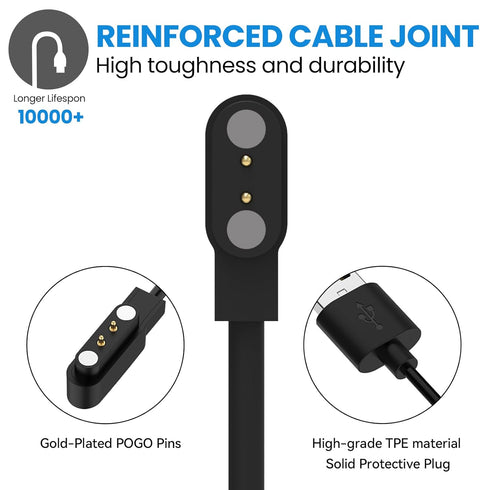 Charging Cable Compatible with Mindrose Smart Watch Charger Magnetic USB Cable Portable Cord for Mindrose Replacement Charger (Black&White)......