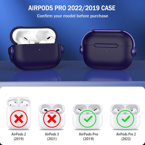 R-fun Airpods Pro Case (2nd/1st Gen,2023/2022/2019) with Secure Lock & Cleaning Kit, Music Headset Earphone Protective Case Cover Compatible with ...