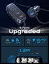 AINOPE Car USB Charger Multi Port, 108W Fast USB C Car Charger PD 36W & QC3.0 Cigarette Lighter Car Travel Essentials for Long Trips Kids with 5FT...