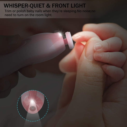 Baby Nail Trimmer Electric, Electric Nail File Baby Nail Clippers with Light, Toe Nail Sander for Thick Nails, Infant Nail Clippers for Newborn Or...