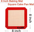 8 Inch Square Silicone Baking Mat, Set of 3 Silicone Cooking Mat for 8 Inch Cake Pan, Silicone Mat for Baking, Silicone Mat for Baking Sheet (Red,...