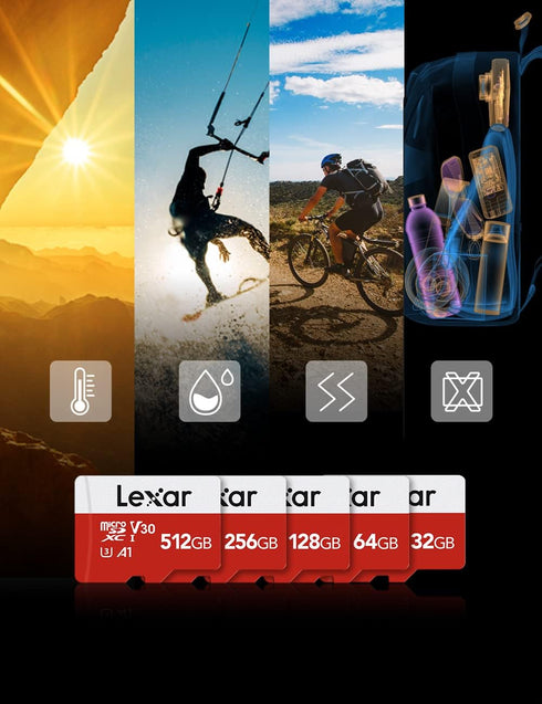 Lexar E-Series 128GB Micro SD Card, microSDXC UHS-I Flash Memory Card with Adapter, 100MB/s, C10, U3, A1, V30, Full HD, 4K UHD, High Speed TF Card...