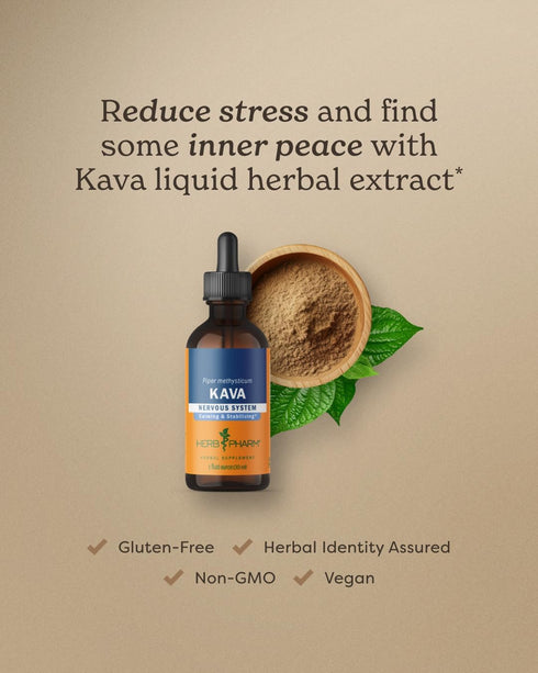 Herb Pharm Kava Root Liquid Extract to Reduce Stress and Promote Relaxation - 2 Ounce...