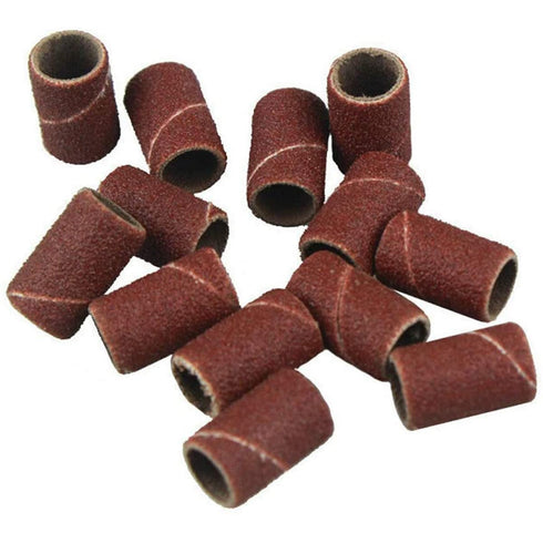 100 Pieces Sanding Bands Sleeves Drum Sander Set 180 Grit Sanding Drum Sand Bands Shank Rotary Tool Kit with 2 Mandrels...