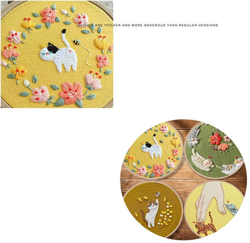 Mantouxixi Embroidery Starters Kit with Pattern & Instructionsfor Beginners, Cross Stitch Kits with Embroidery Hoops, Stamped Embroidery Cloth, Co...