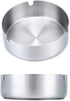 Pack of 3 Cigar Ashtray Tabletop Round Stainless Steel Ash Tray Suitable for Cigarette Ash Holder for Home...