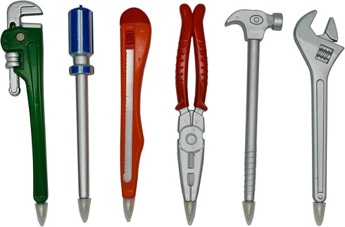 Maydahui 20PCS Hardware Hand Tool Pens Novelty Shape Black ink Ballpoint Pen Pipe Wrench Pincer Pliers Art Knife Spanner Hammer Screwdriver for Sc...