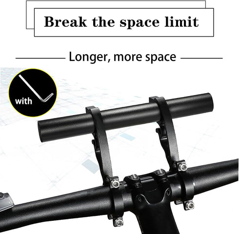 Bike Bicycle Double Handlebar Extender Extension,20 cm Aluminum alloy Super Long Bracket Accessories?For Bike Mounts,GPS Units, Headlights,Light L...