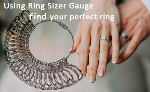 Meowoo Metal Ring Sizer Measuring Tool with Magnifier, Metal Ring Guage for Ring Measurer and Ring Sizer Clear and Intuitive Reading. Plastic Ring...