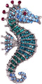 Sparkling Rhinestone Seahorse Brooches Pin Fashion Cute Lapel Pin Sea Animal Brooch Badge Pins for Kids Women Jewelry Gifts...