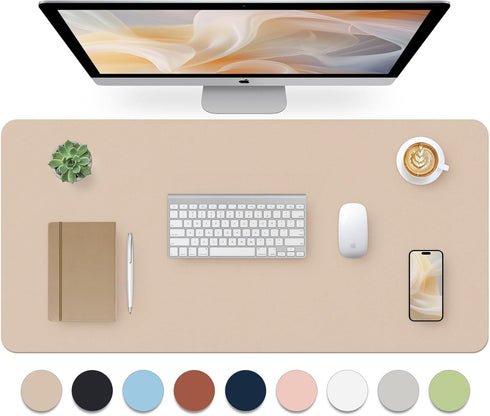 Leather Desk Pad, Large Mouse Pad, Leather Desk Blotter, Non-Slip Desk Pad Protector, Office Desk Pad, Waterproof Desk Mat for Home Office and Dec...