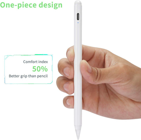 iPad 8th/9th/10th Generation Stylus Pencil with Fast Charging,Tilt Sensitive,Palm Rejection,Magnetic Feature, 1.5 mm Fine Point Pen Compatible wit...