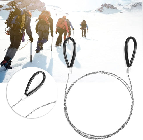 Stainless Steel Wire Saw, Survival Emergency Wire Saw Steel Wire Saw Scroll Outdoor Travel Outdoor Camping Survival Tool for Bushcraft Gear Huntin...