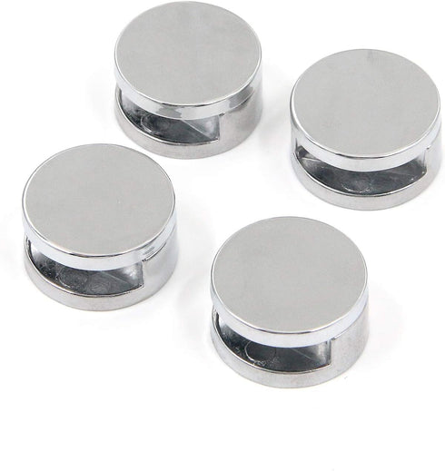 MY MIRONEY Zinc Alloy Mirror Clips 4Pcs Floating Glass Clip Clamps Holder Round Shape Wall-Mounted Mirrors Bracket Bathroom Mirrors Supporting She...