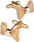 Mens bow cufflinks business wedding shirt gift (Golden)...
