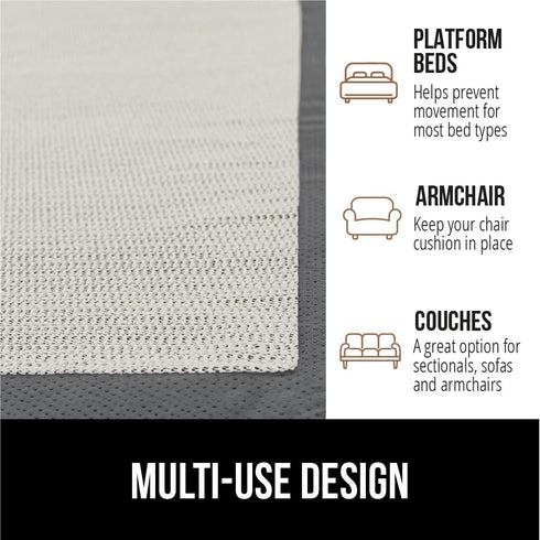 GORILLA GRIP Non Slip Couch Gripper, Prevents Couches from Sliding and Holds Bed in Place, Pad Grips Beds, Sofa, Mattresses, Chair Cushions and He...