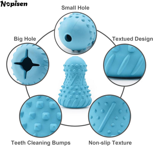 Chew Toys -Cone Shape Dog Toys for Aggressive Chewers?Durable Natural Rubber? Multifunctional Teeth Cleaning and Gum Massage(Blue)...