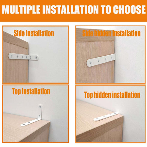 Anti Tip Furniture Anchors for Baby Pet Proofing,Furniture Wall Anchor Furniture Dresser Bookshelf Falling Prevention Device for Children (White)...