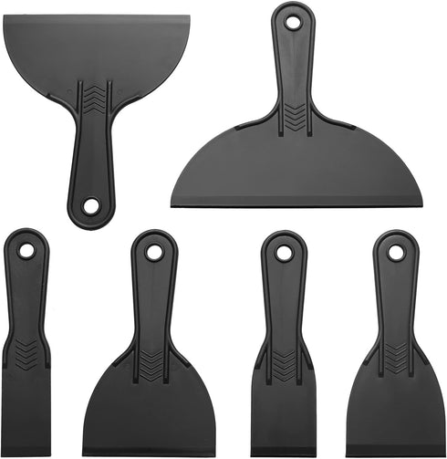 6 Pack Putty Knife, Flexible Plastic Paint Scraper Tool for Spackling,Plastic Putty Knife, Putty Knife Set, Plastic Spreader, Spackle Tool, Plasti...