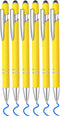 6 Pcs Blue Ink Ballpoint Pen with Stylus Tip 2 in 1 Ballpoint Pen Metal Pens Stylus Pen for Touch Screens School Office Coworkers (Yellow)...