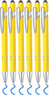 6 Pcs Blue Ink Ballpoint Pen with Stylus Tip 2 in 1 Ballpoint Pen Metal Pens Stylus Pen for Touch Screens School Office Coworkers (Yellow)...