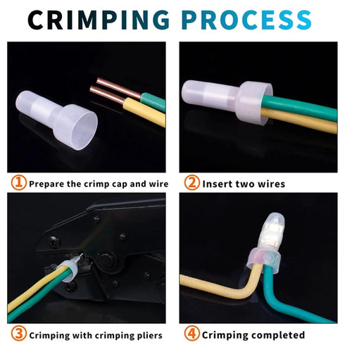 200 Pcs Closed End Crimp Connectors 12-10 AWG Gauge Wire End Caps Protective Nylon Wire Crimps Connectors (CE5)...